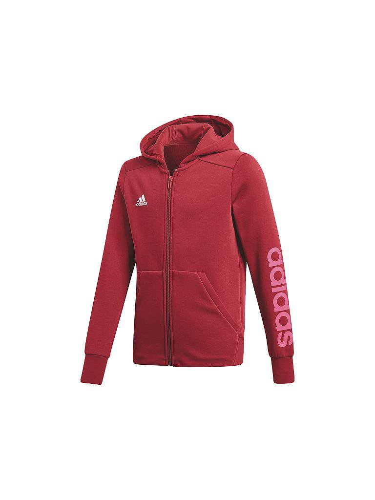 ADIDAS Mädchen Kapuzenjacke Essentials 3 Streifen rot | 110 ADIDAS Mädchen Kapuzenjacke Essentials 3 Streifen rot | 110